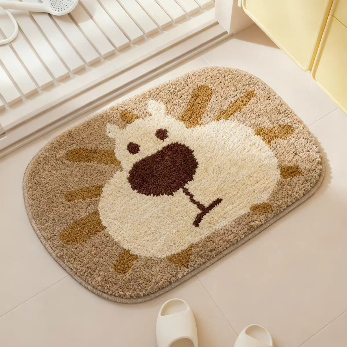 Cute Koala-Shaped Plush Bath Mat Bowlift — product view 6