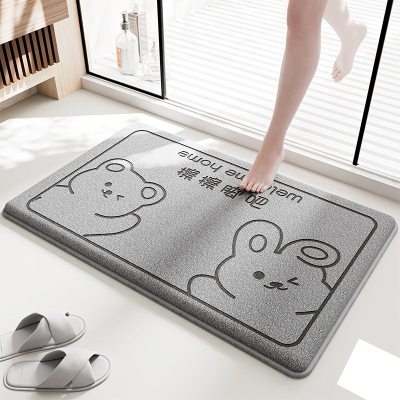 Cute Cartoon Design Bath Rug Bowlift — product view 1