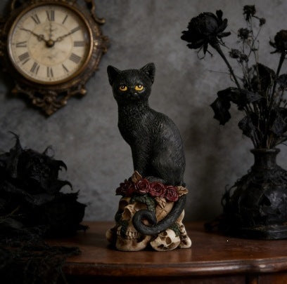 Decorative Black Cat Figurine Bowlift — product view 1