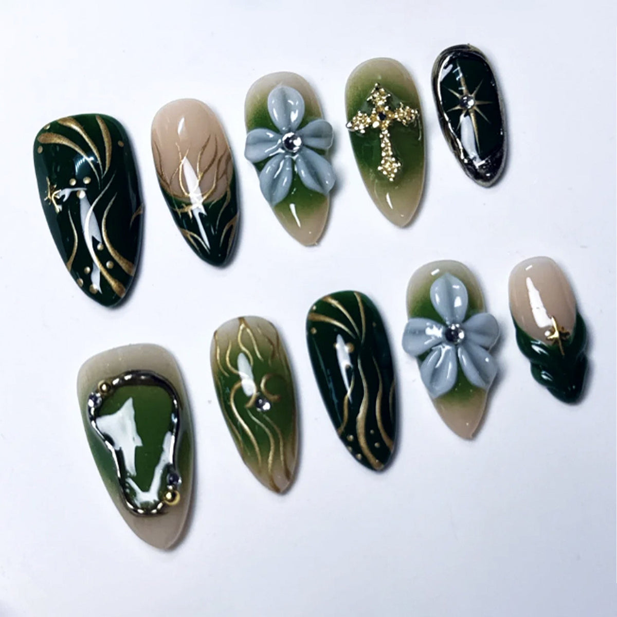 Artistic Floral Design Nail Tips — product view 1