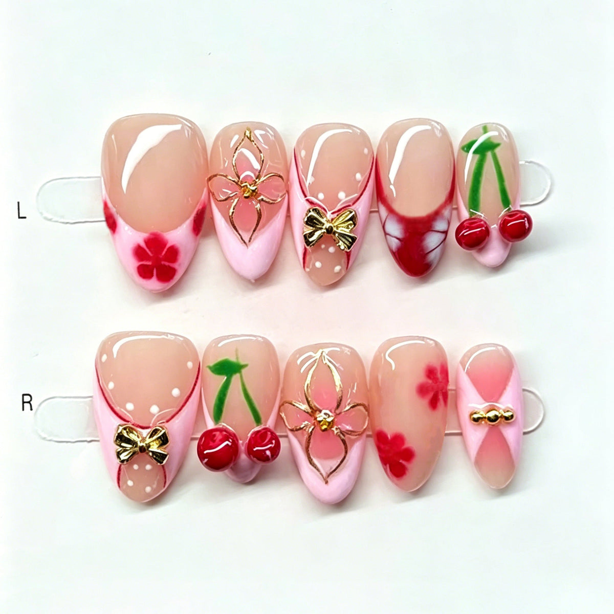 Artistic Cherry Blossom Press-On Nail Set — product view 1