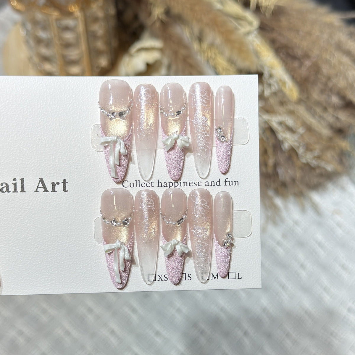 Decorative Bow-Embellished Press-On Nail Set — product view 5