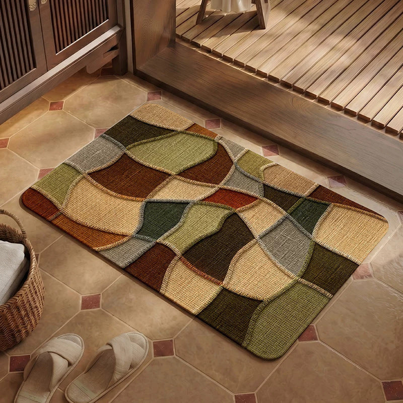 Cozy Patchwork Bath Mat Bowlift — product view 2