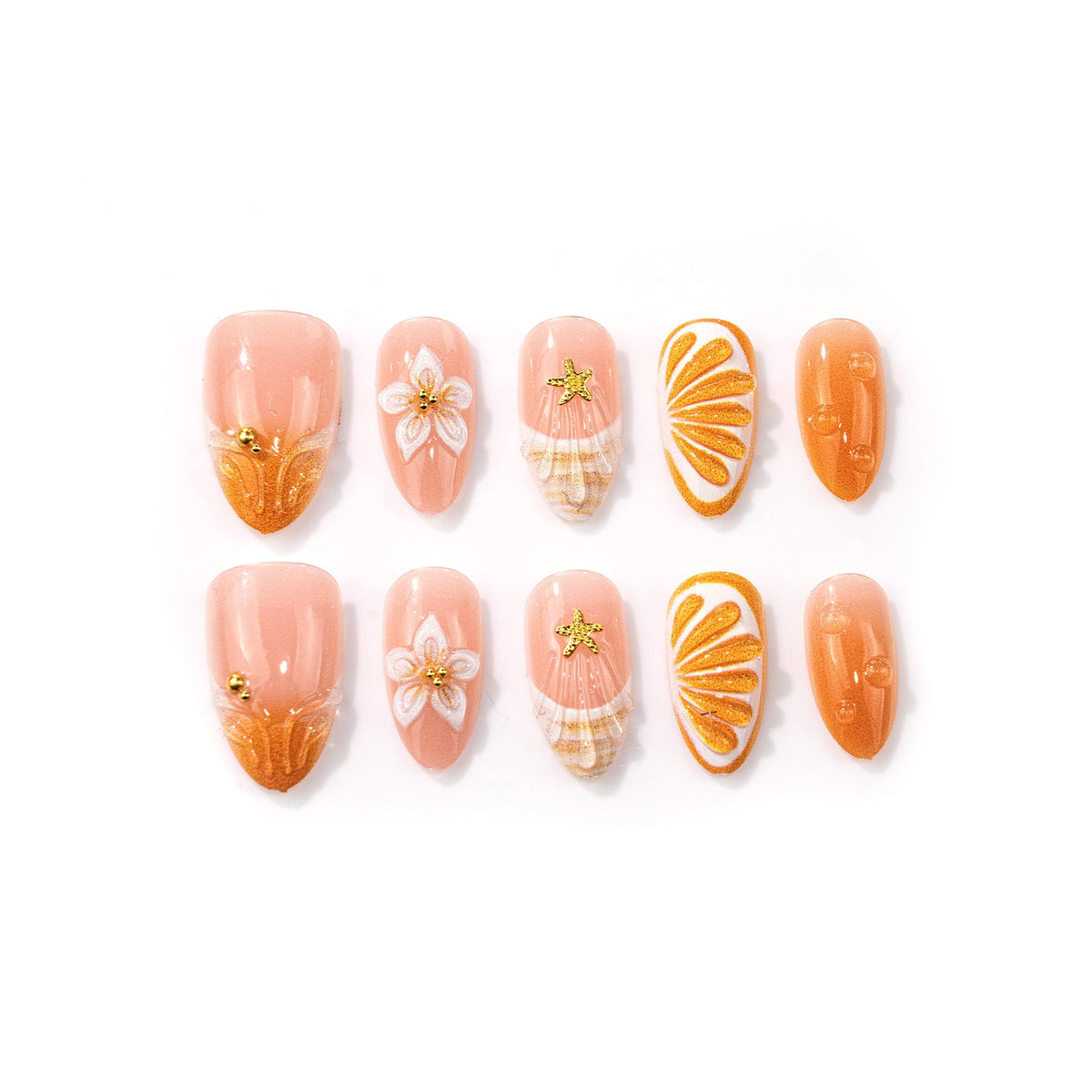Artistic Shell-Inspired Press-On Nail Set — product view 2