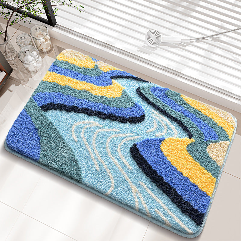 Abstract Landscape Bath Rug Bowlift — product view 5
