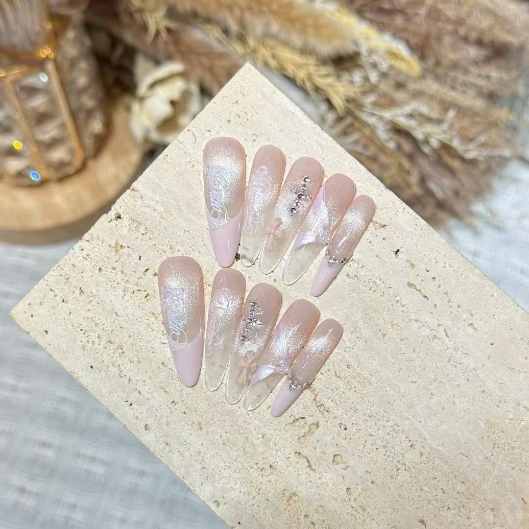 Elegant Long Stiletto Press-On Nail Design Set — product view 3