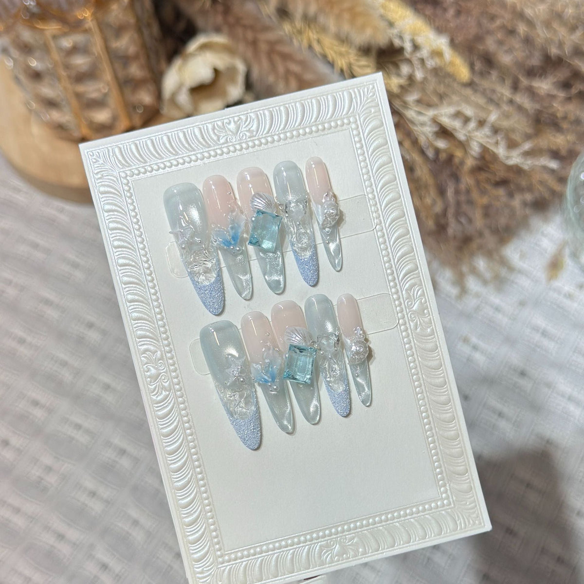 Elegant Press-On Nail Set with Decorative Embellishments — product view 5