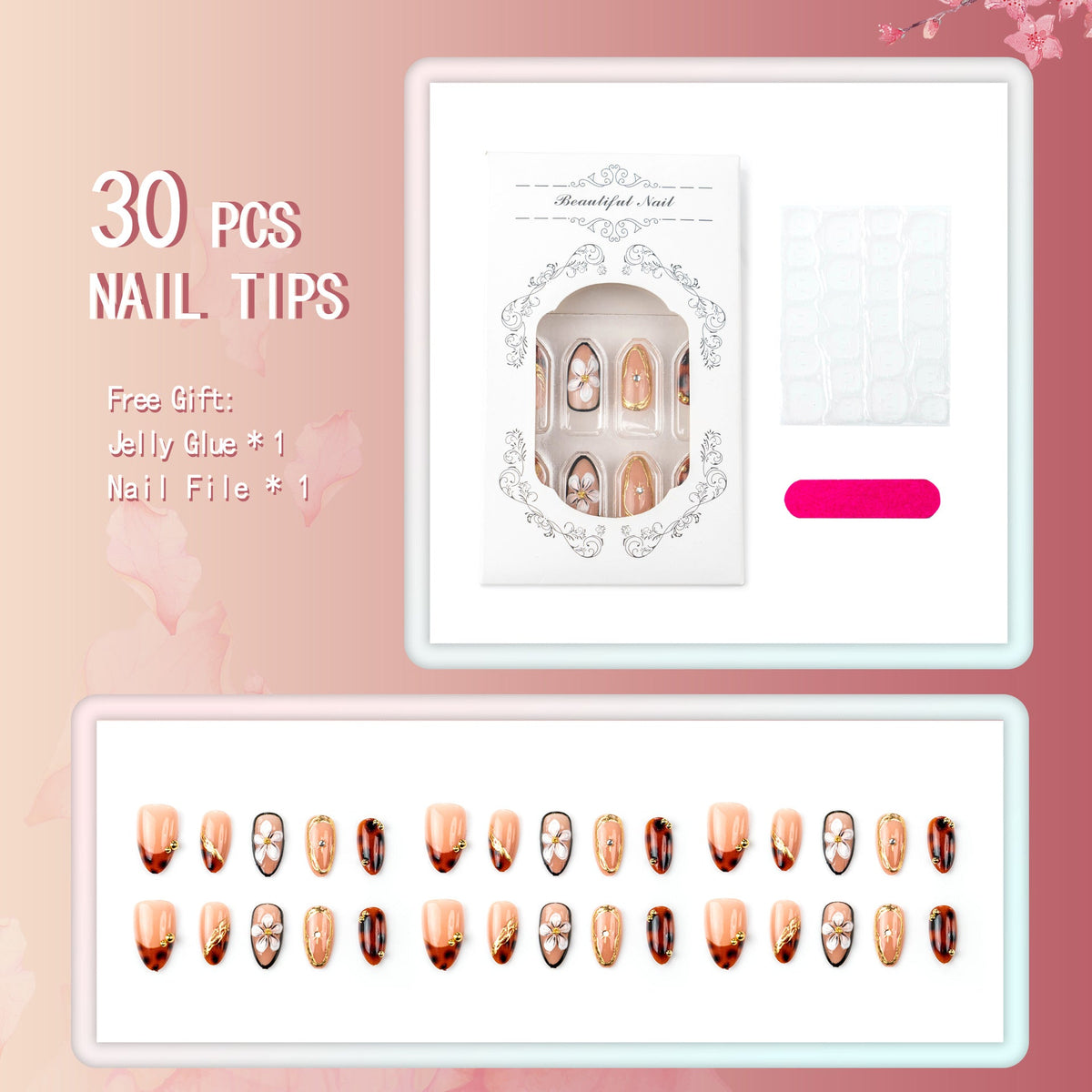 Decorative Press-On Nail Tips Set — product view 2