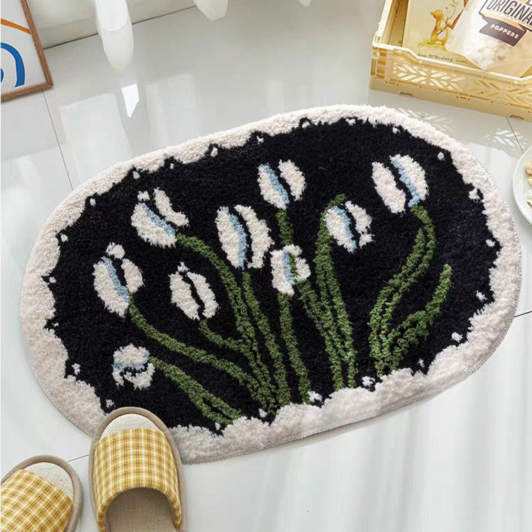 Floral Patterned Bath Mat Bowlift — product view 4