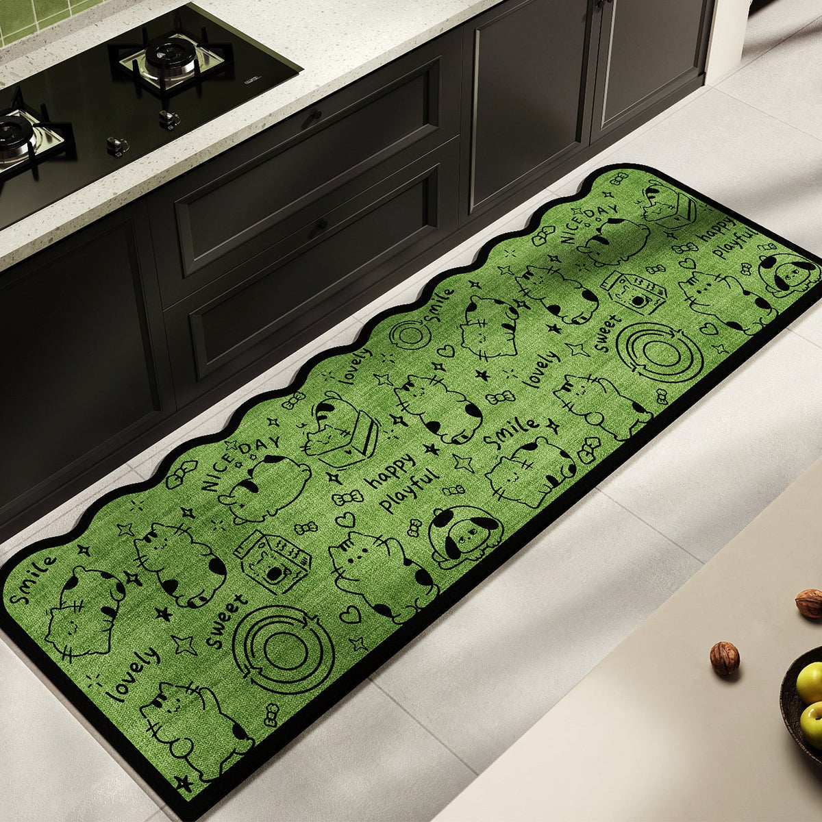 Fun-Themed Kitchen Runner Mat Bowlift — product view 1