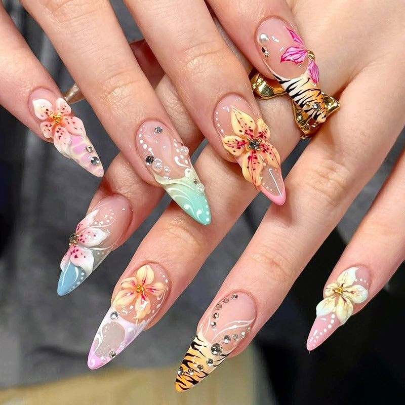 Artistic Floral Press-On Nail Set 1790736443 — product view 1