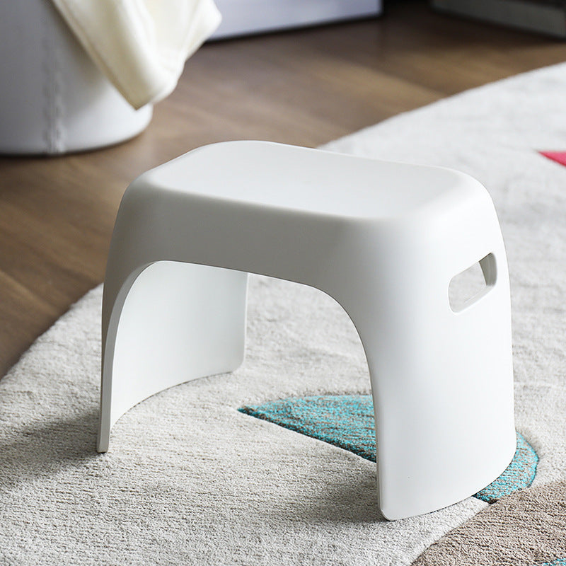 Compact plastic bath and multifunction stool with carrying handles — product view 1