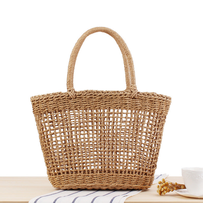 Braided Tote Bag Made of Natural Material LoungeYard — product view 6