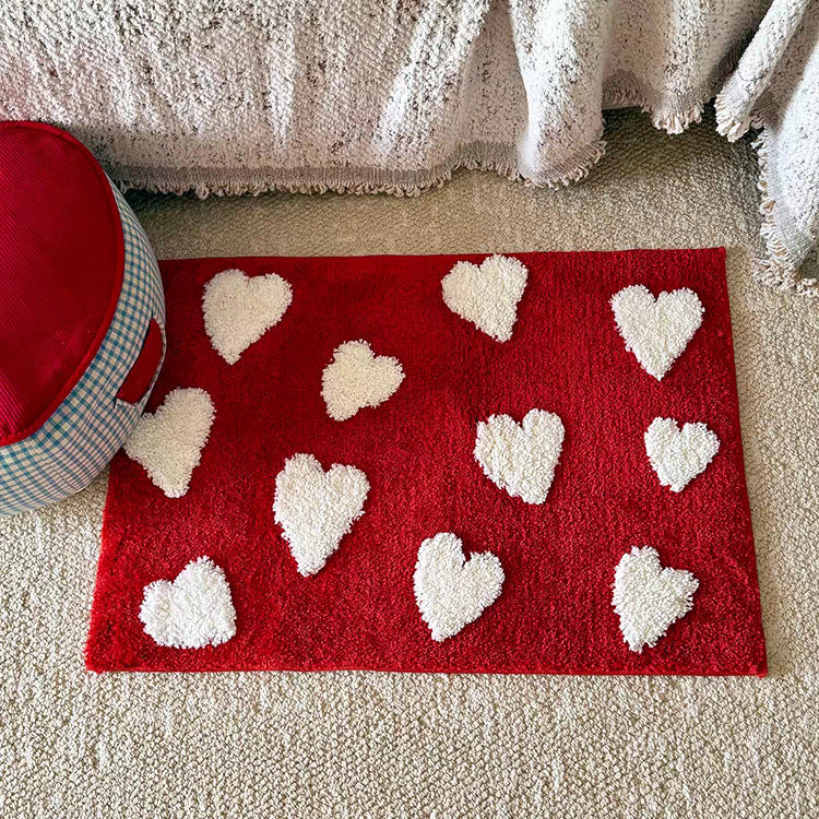 Cozy Heart-Shaped Bathroom Rug Bowlift — product view 1