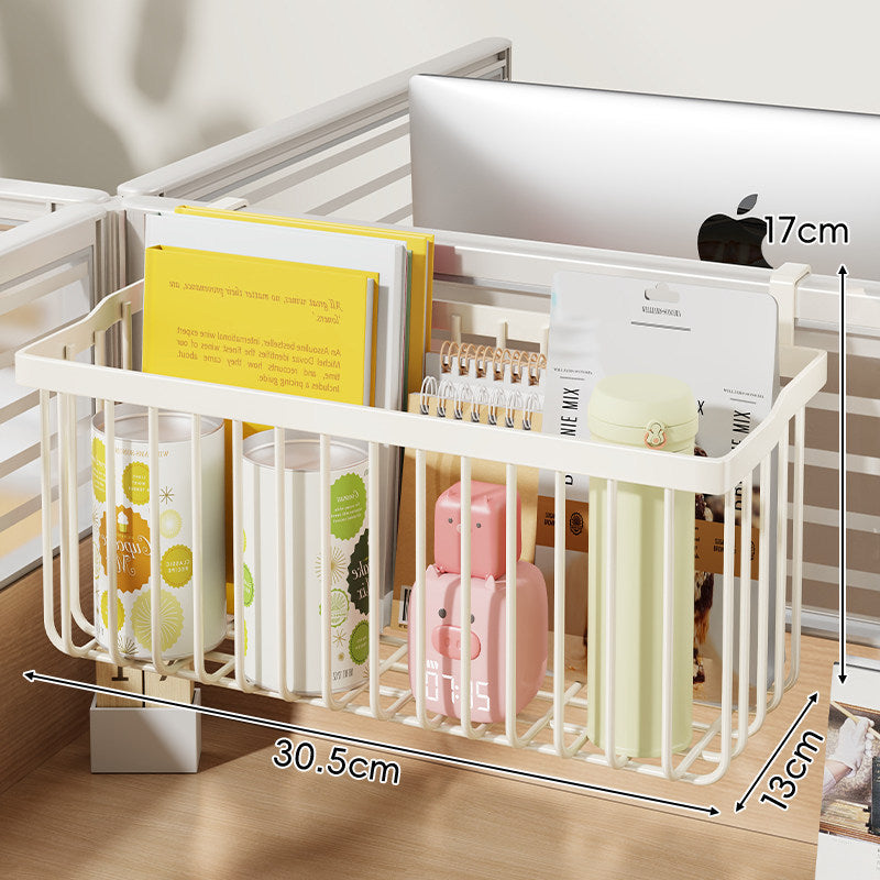 Clamp-On Desk Partition Hanging Multi-Compartment Metal Storage Caddy — product view 3
