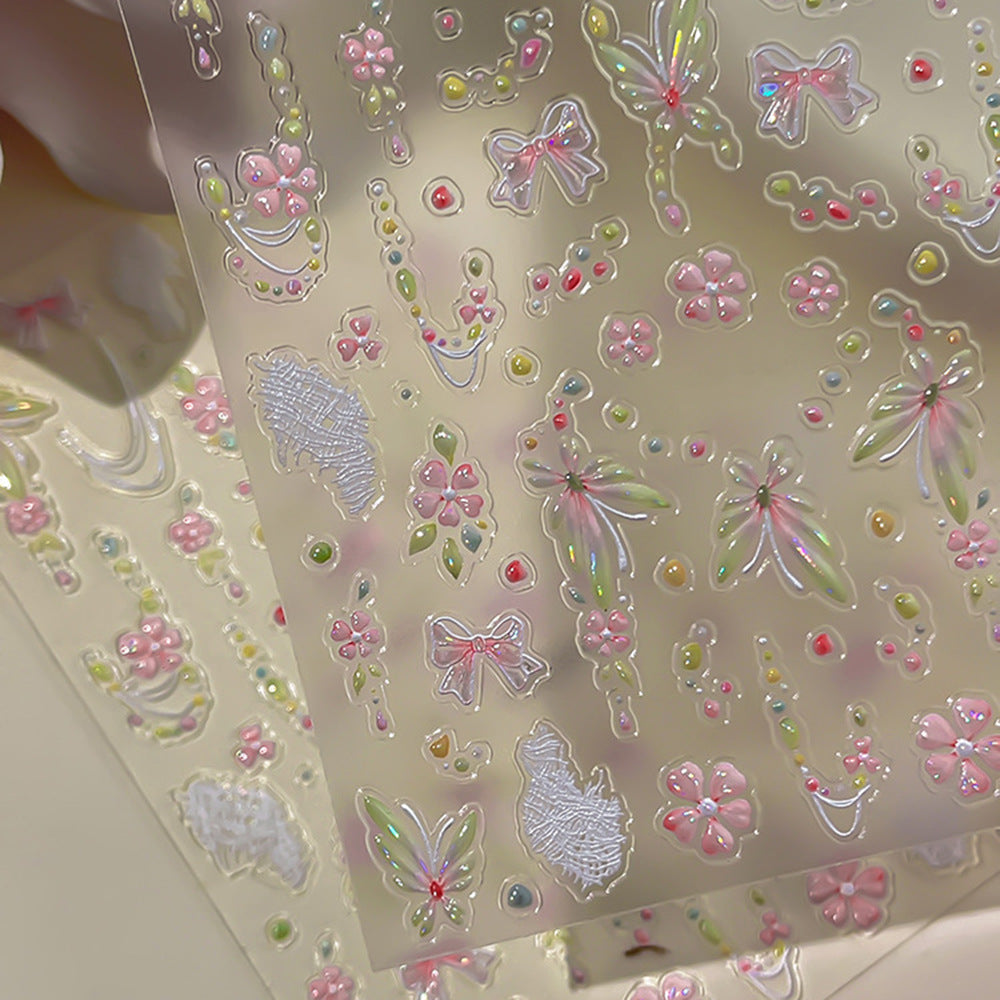 Decorative Floral Nail Art Sticker Sheet — product view 2