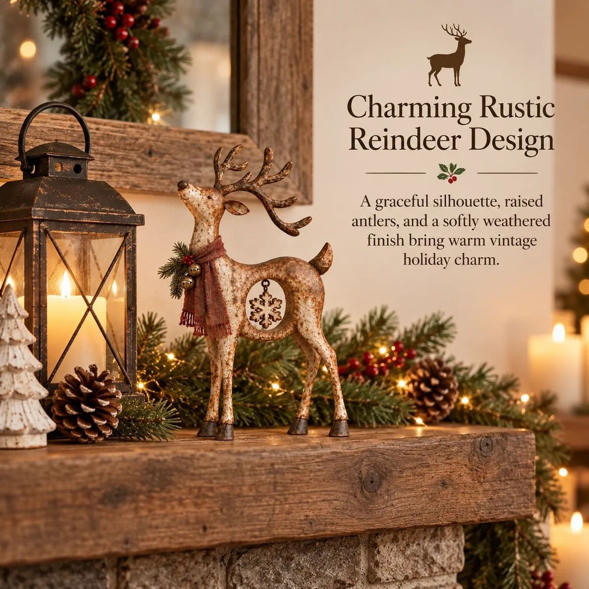 Decorative Reindeer Figurine Bowlift — product view 3