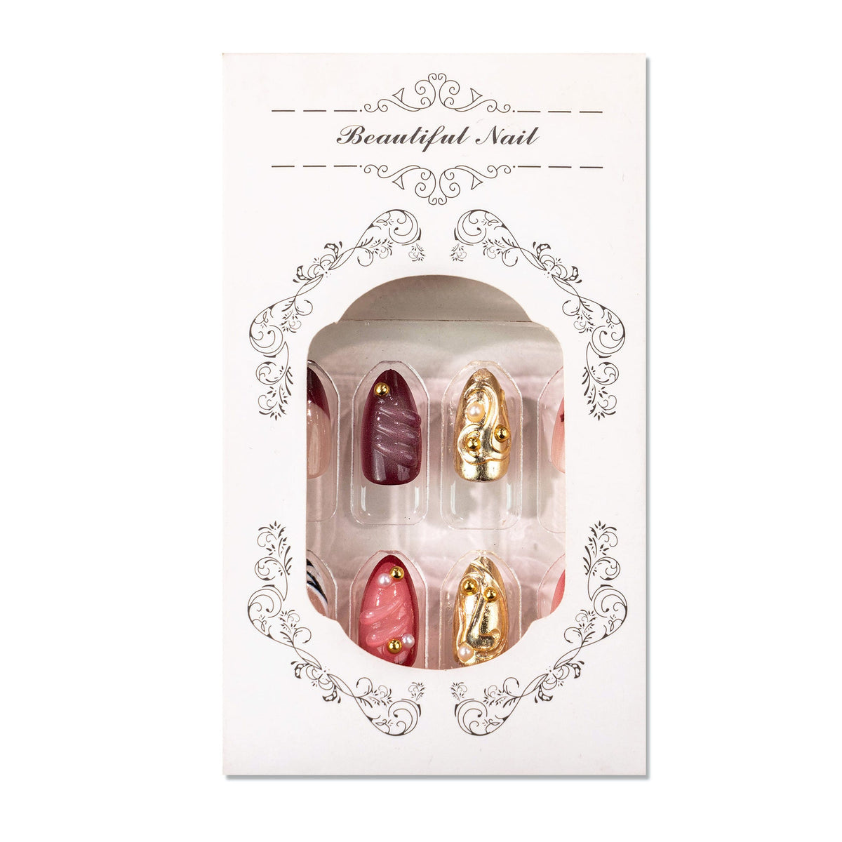 Artistic 3D Floral Press-On Nails — product view 4