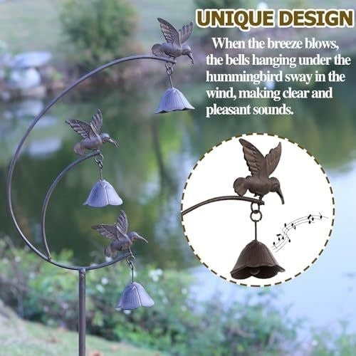 Decorative Hummingbird Wind Chime Bowlift — product view 3