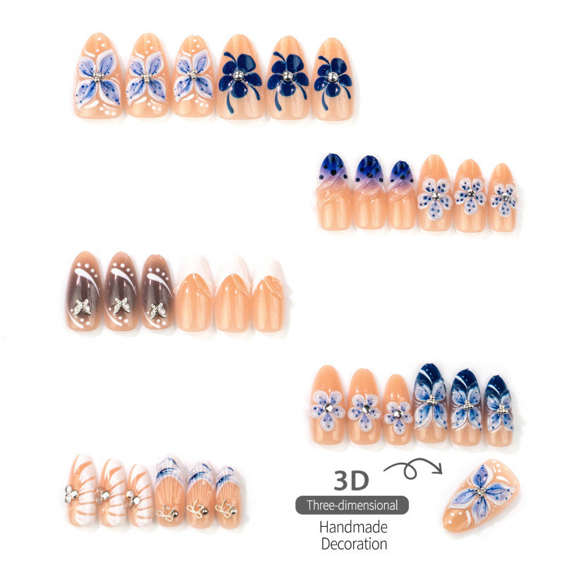 Artistic Floral Acrylic Press-On Nail Set — product view 3
