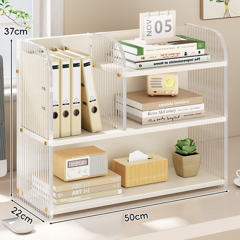 Curved-Acrylic Panel Dual-Compartment Desktop Book and Document Organizer — product view 5