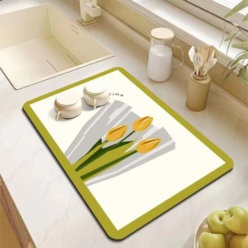Floral Patterns Kitchen Mat Bowlift — product view 2