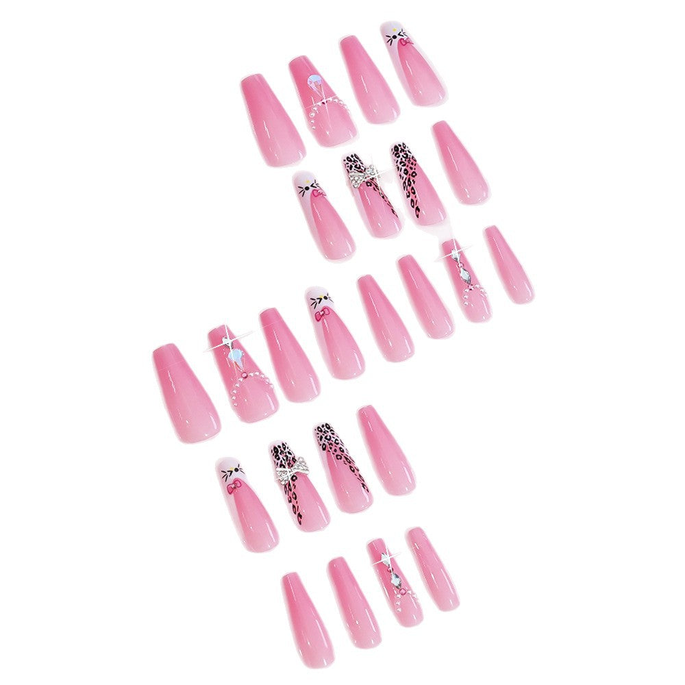 Elegant Full Cover Press-On Nail Tips with Decorative Elements — product view 5