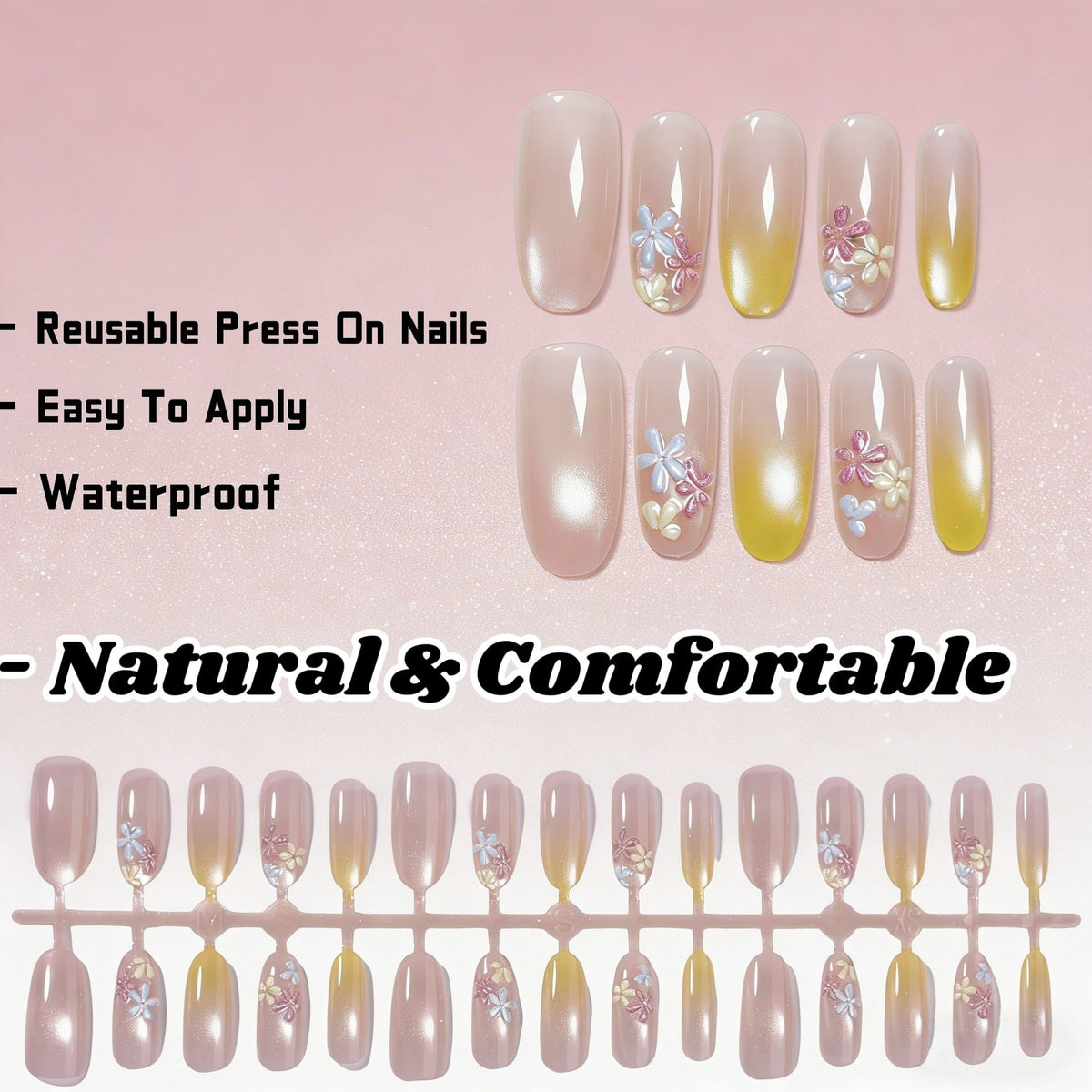 Elegant Floral Press-On Nails — product view 1