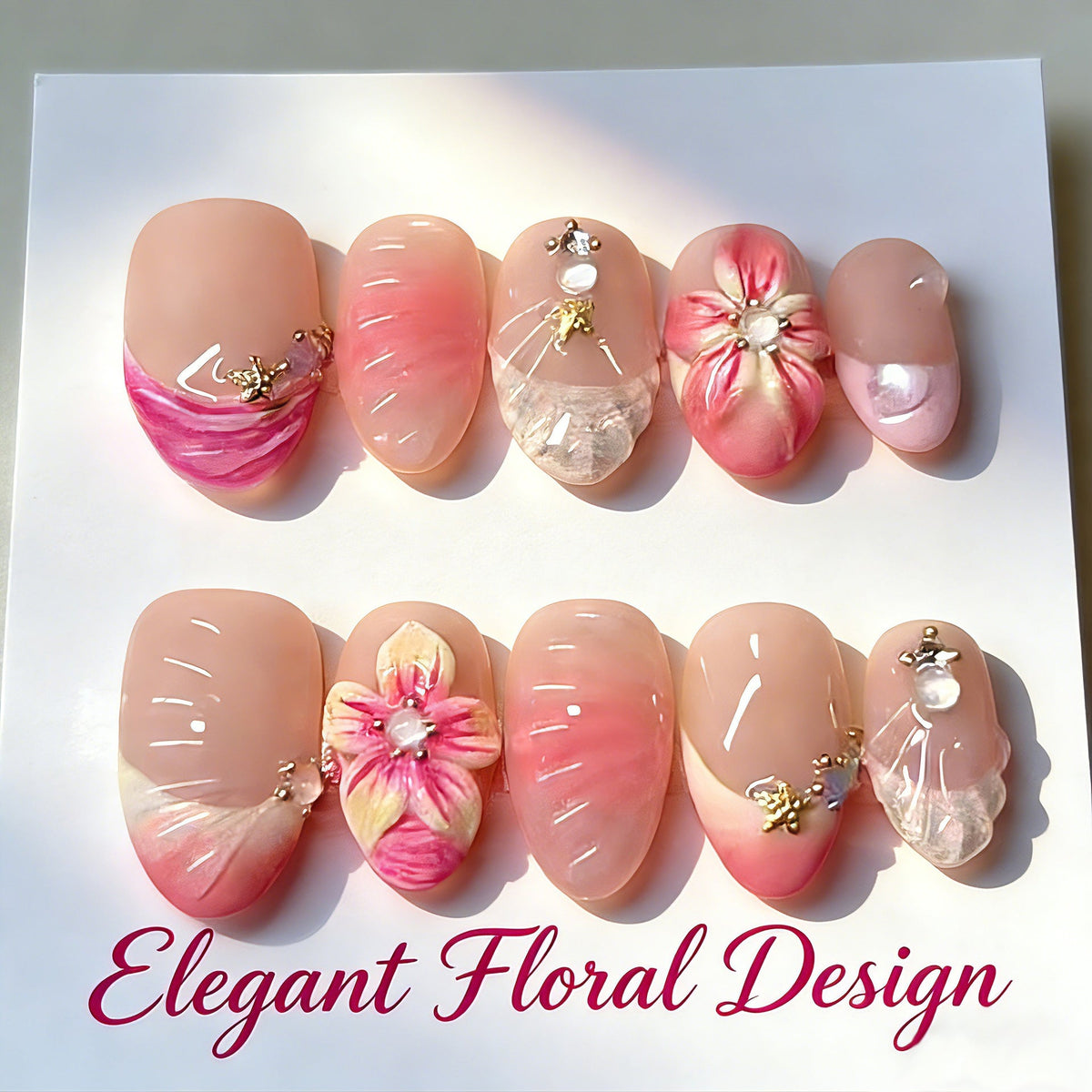 Decoratively Designed Press-On Nails — product view 1
