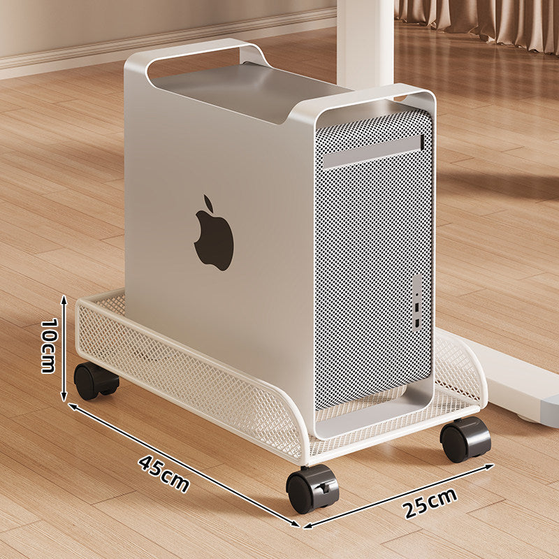 Desktop CPU Tower Rolling Stand with Mesh Side Guards and Locking Casters — product view 2