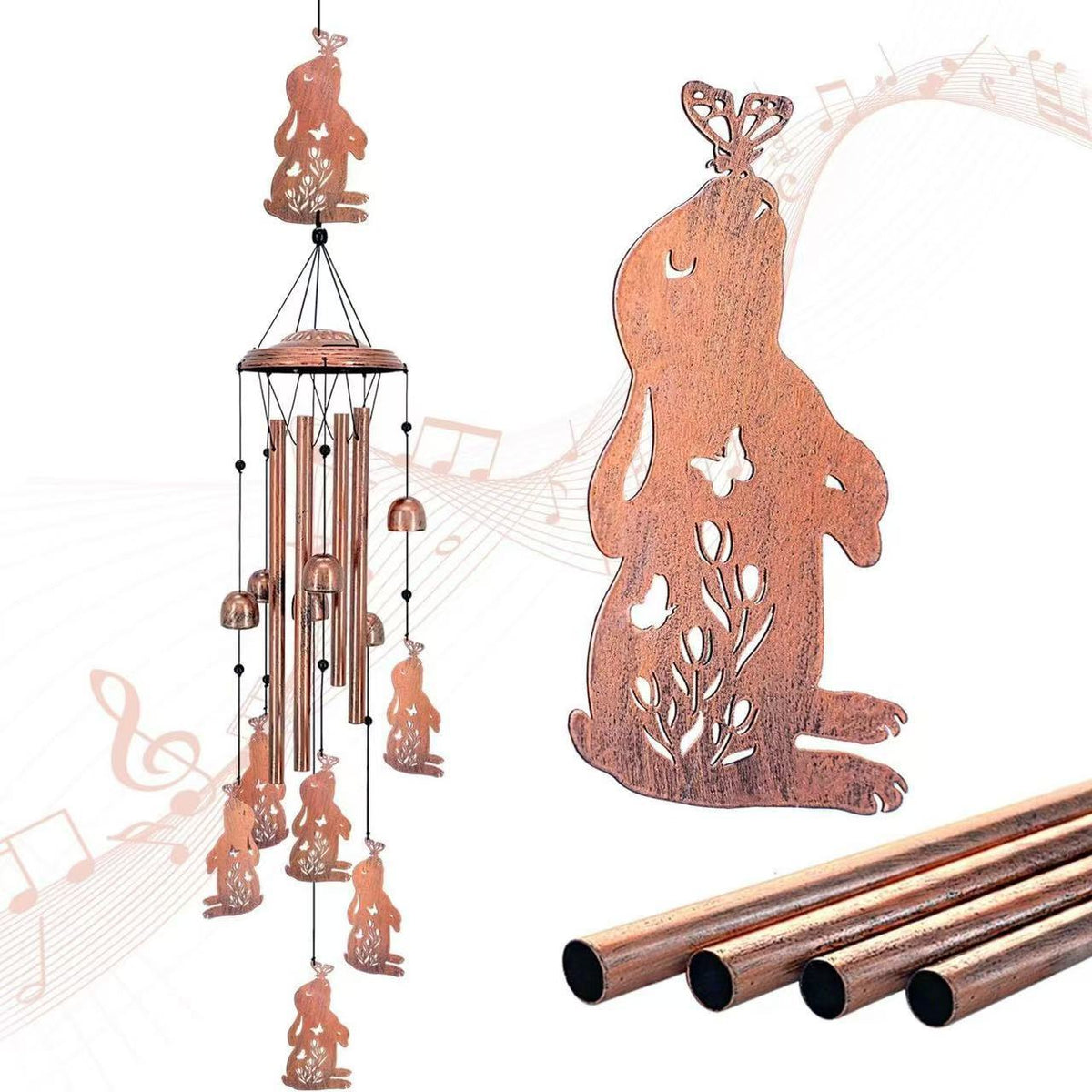 Decorative Wind Chime with Dachshund Design Bowlift — product view 4