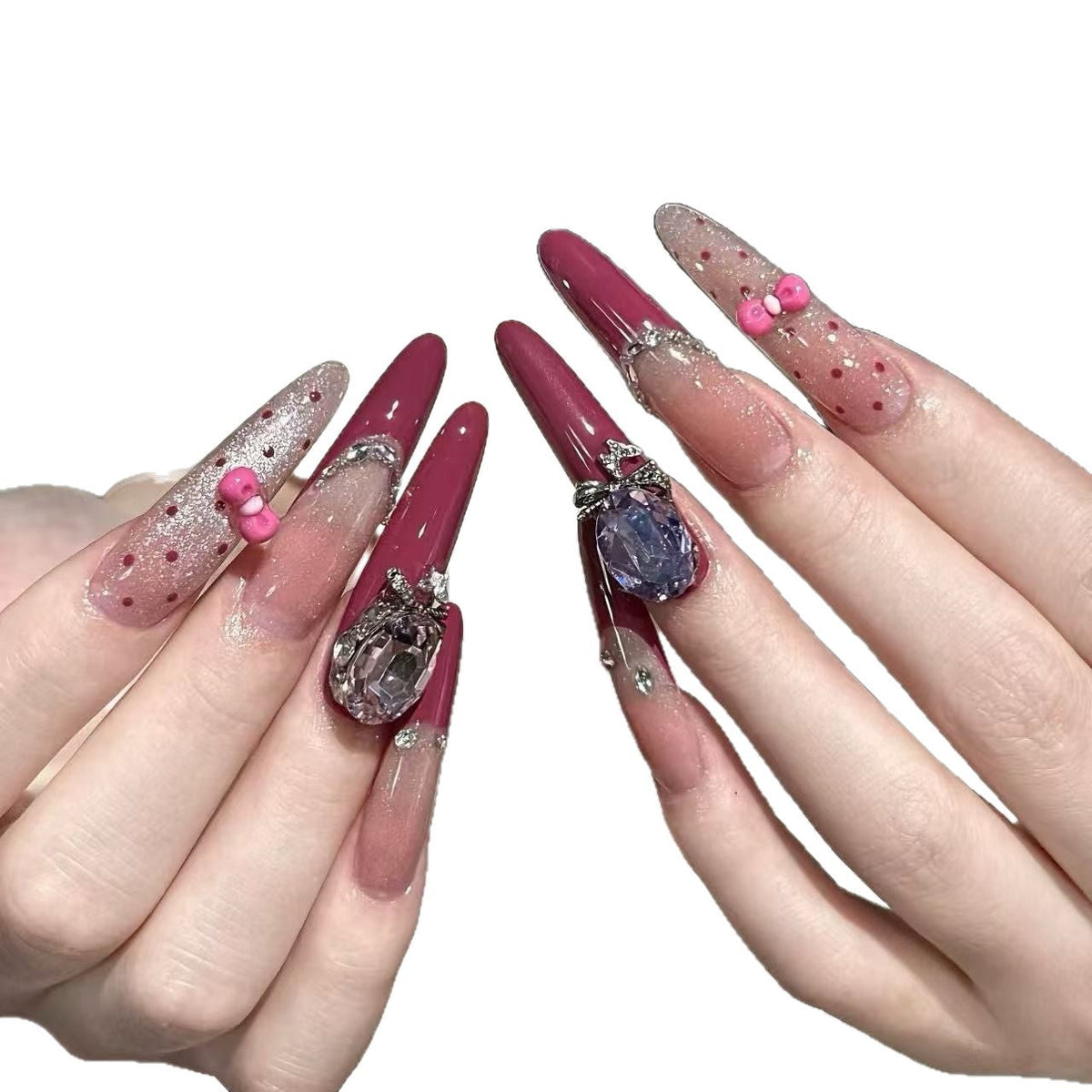 Glamorous Long Stiletto Nail Art Extensions — product view 5