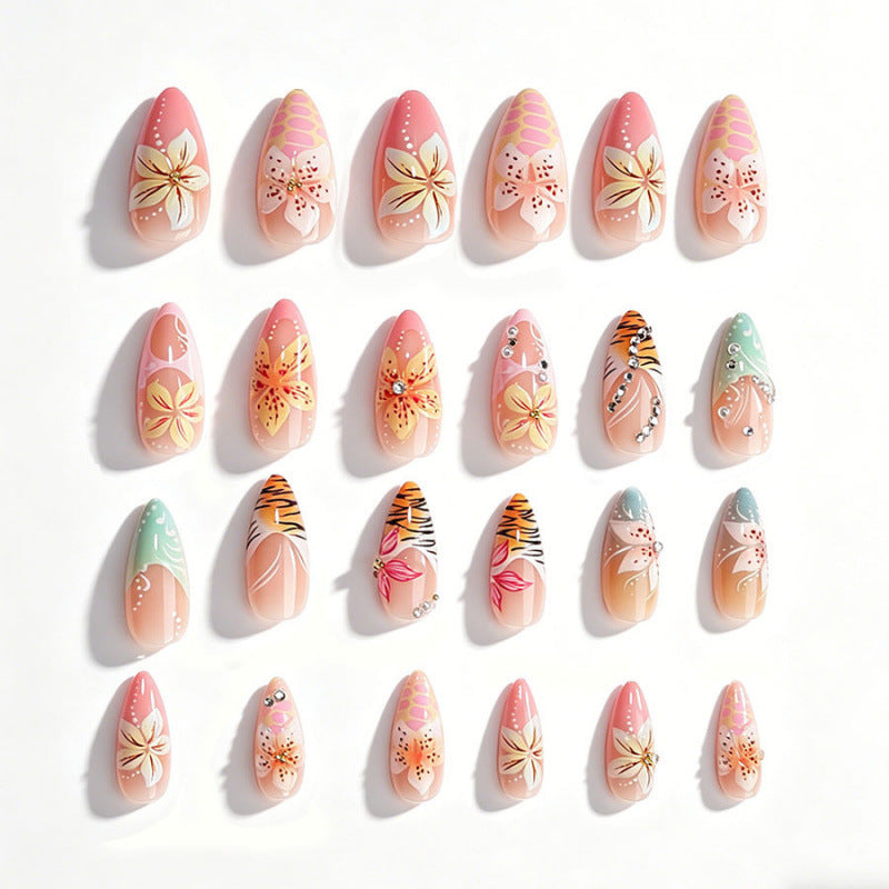 Artistic Floral Press-On Nail Set 1790736443 — product view 3