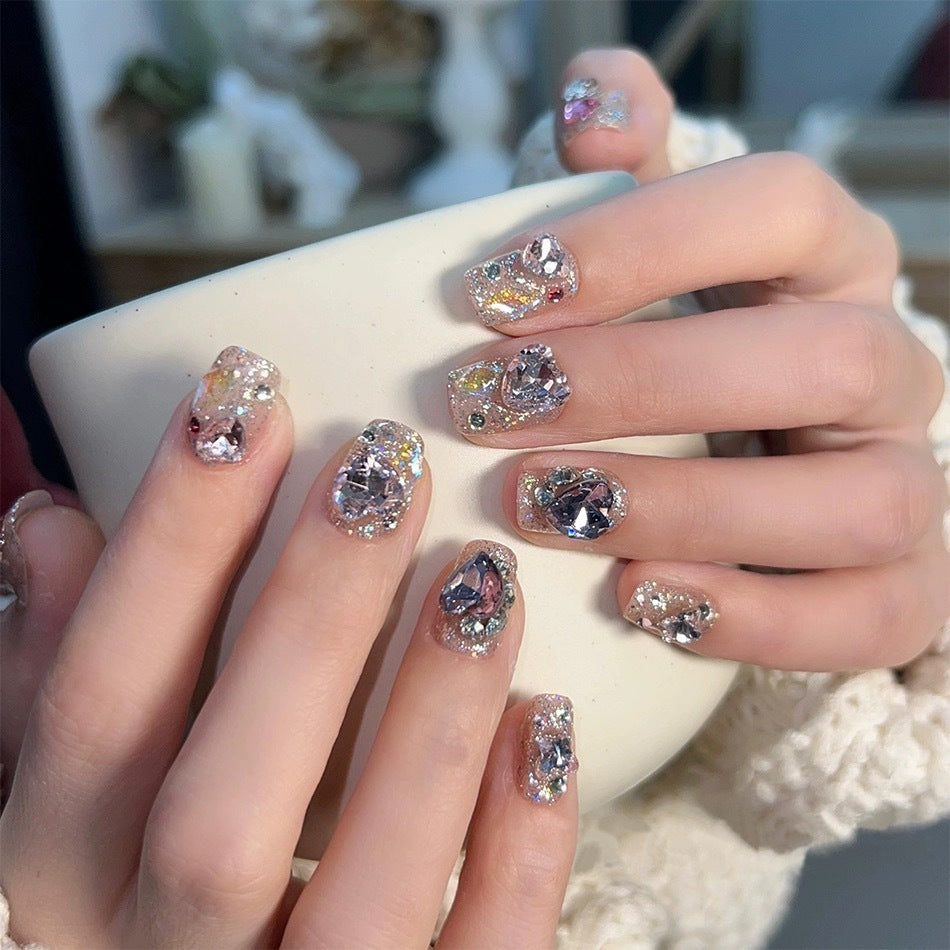 Decorative Rhinestone Press-On Nail Set — product view 1