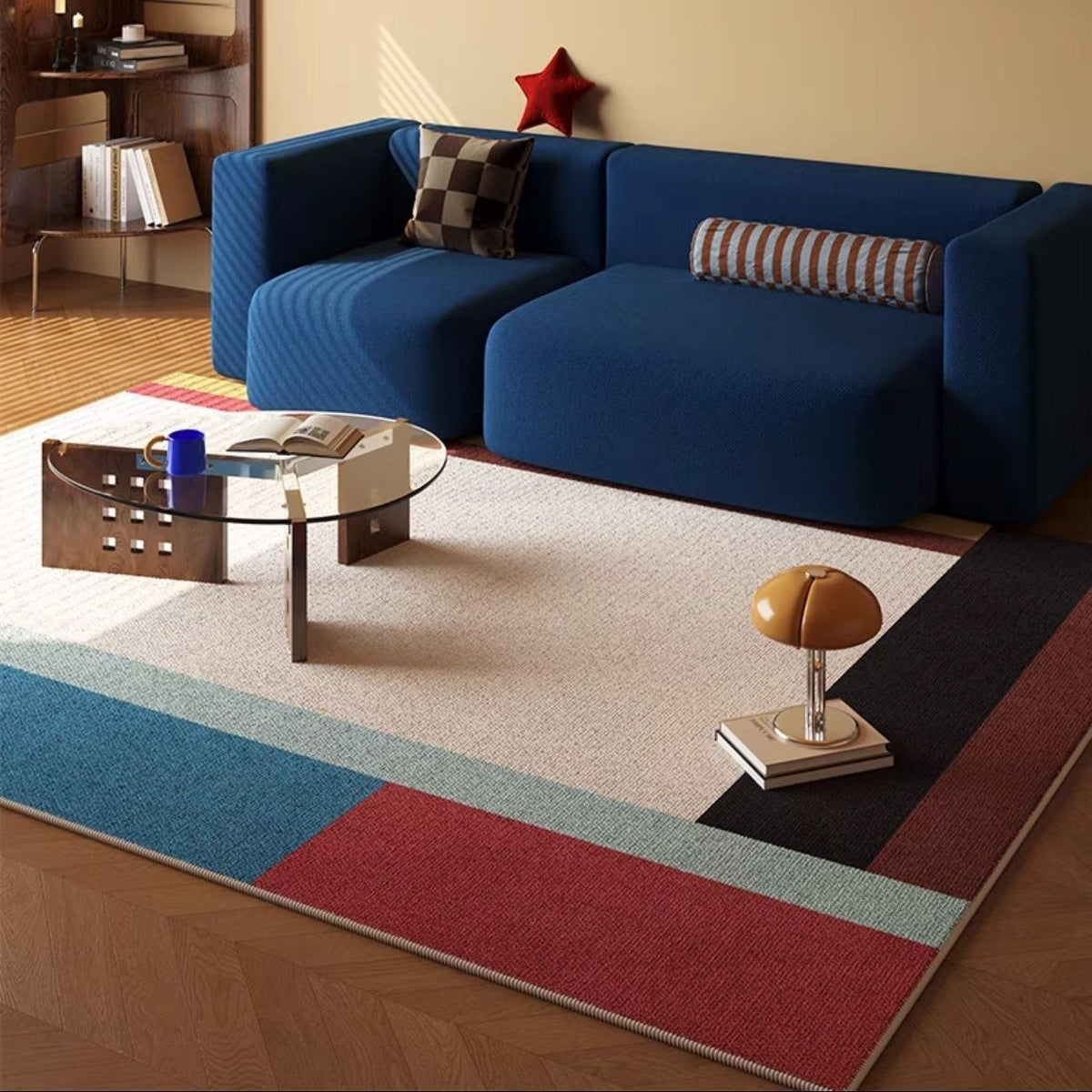 Checkered Pattern Area Rug Bowlift — product view 4