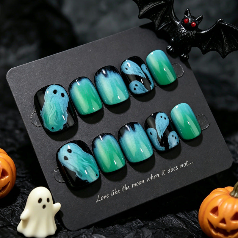 Ghost-Themed Artistic Press-On Nail Set — product view 2
