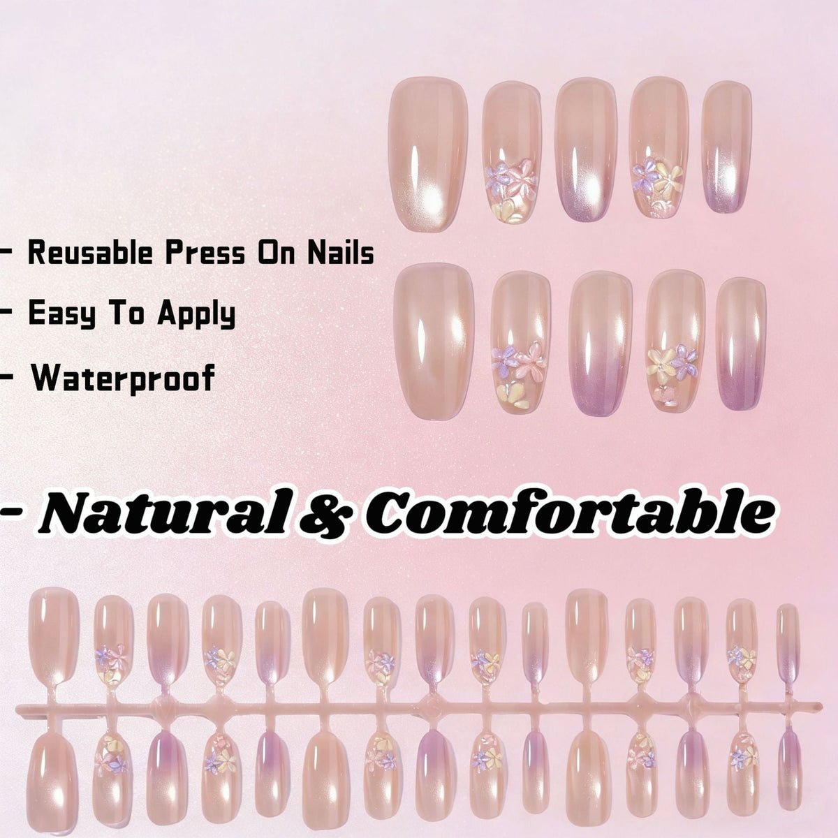 Elegant Floral Press-On Nails — product view 2