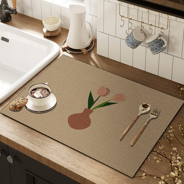Artistic Floral Kitchen Mat Bowlift — product view 1