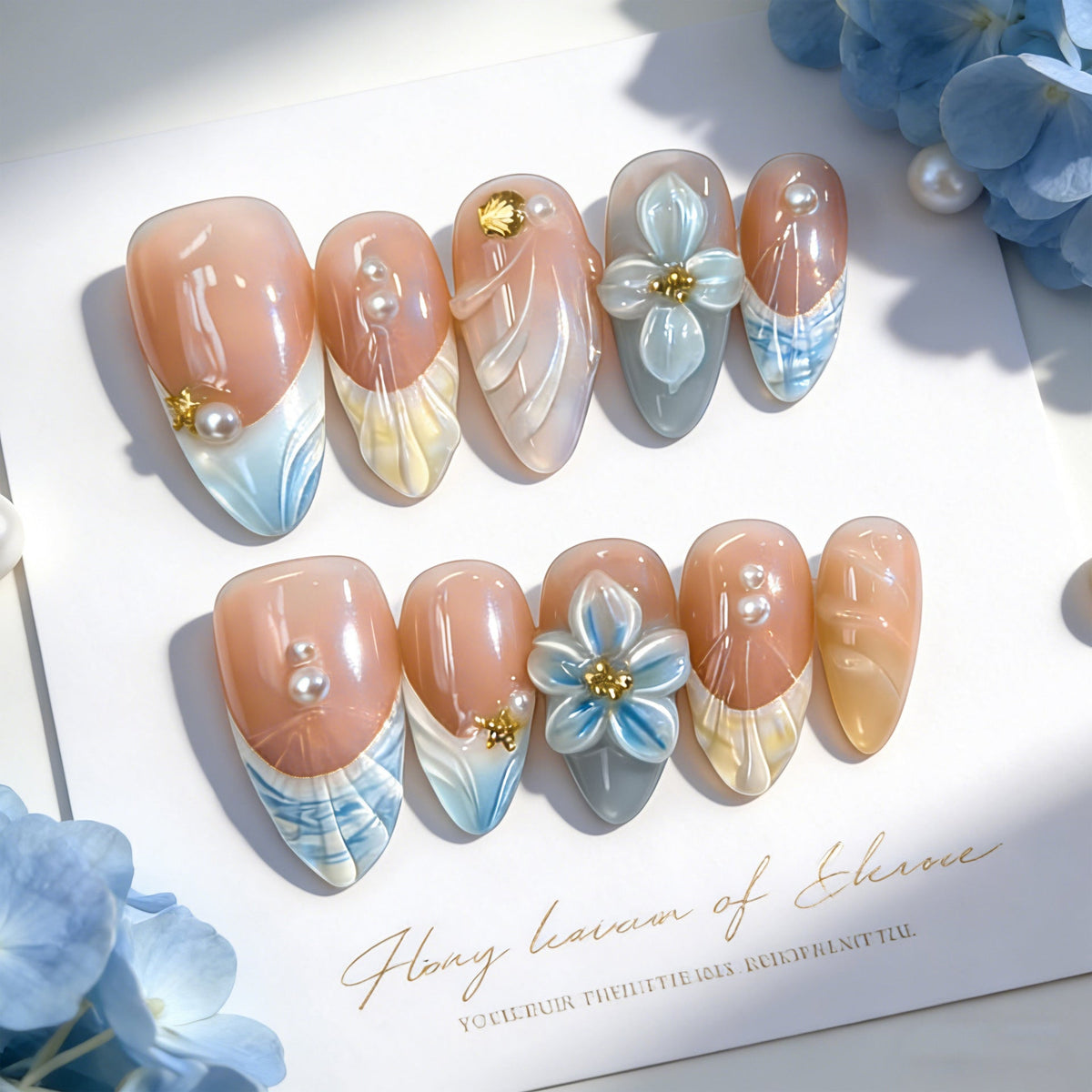 Artistic Shell-Inspired Press-On Nails — product view 1