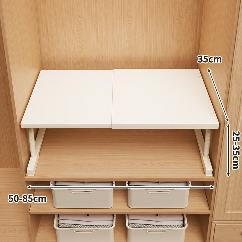 Expandable Space-Saving Closet Shelf Platform with Height-Adjustable Folding Brackets — product view 6