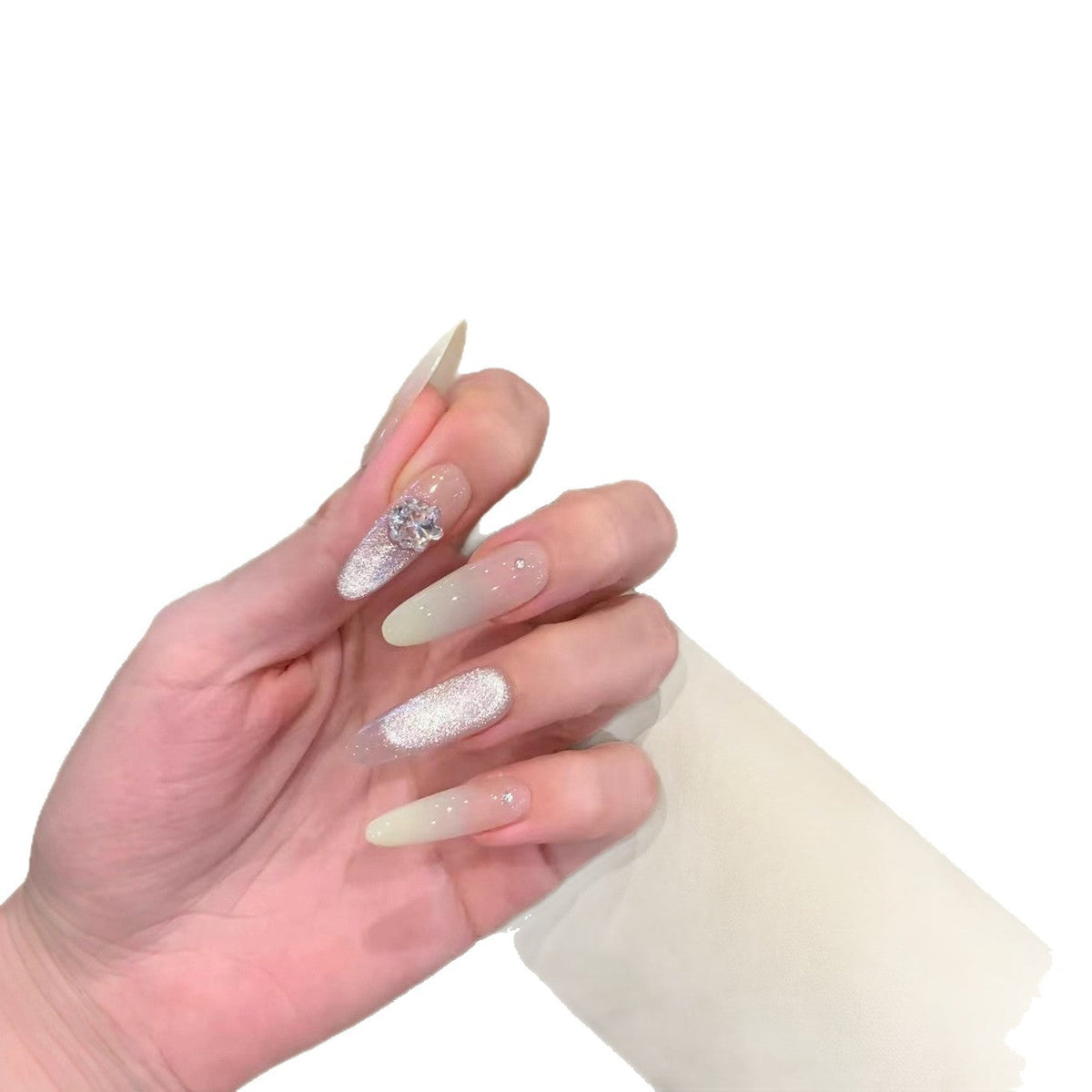 Glamorous Long Stiletto Nail Extensions with Rhinestone Accents — product view 5