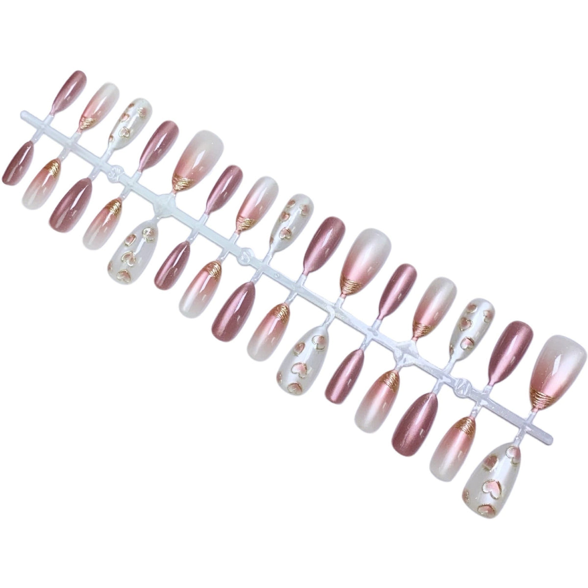Glamorous Heart Pattern Press-On Nails — product view 3