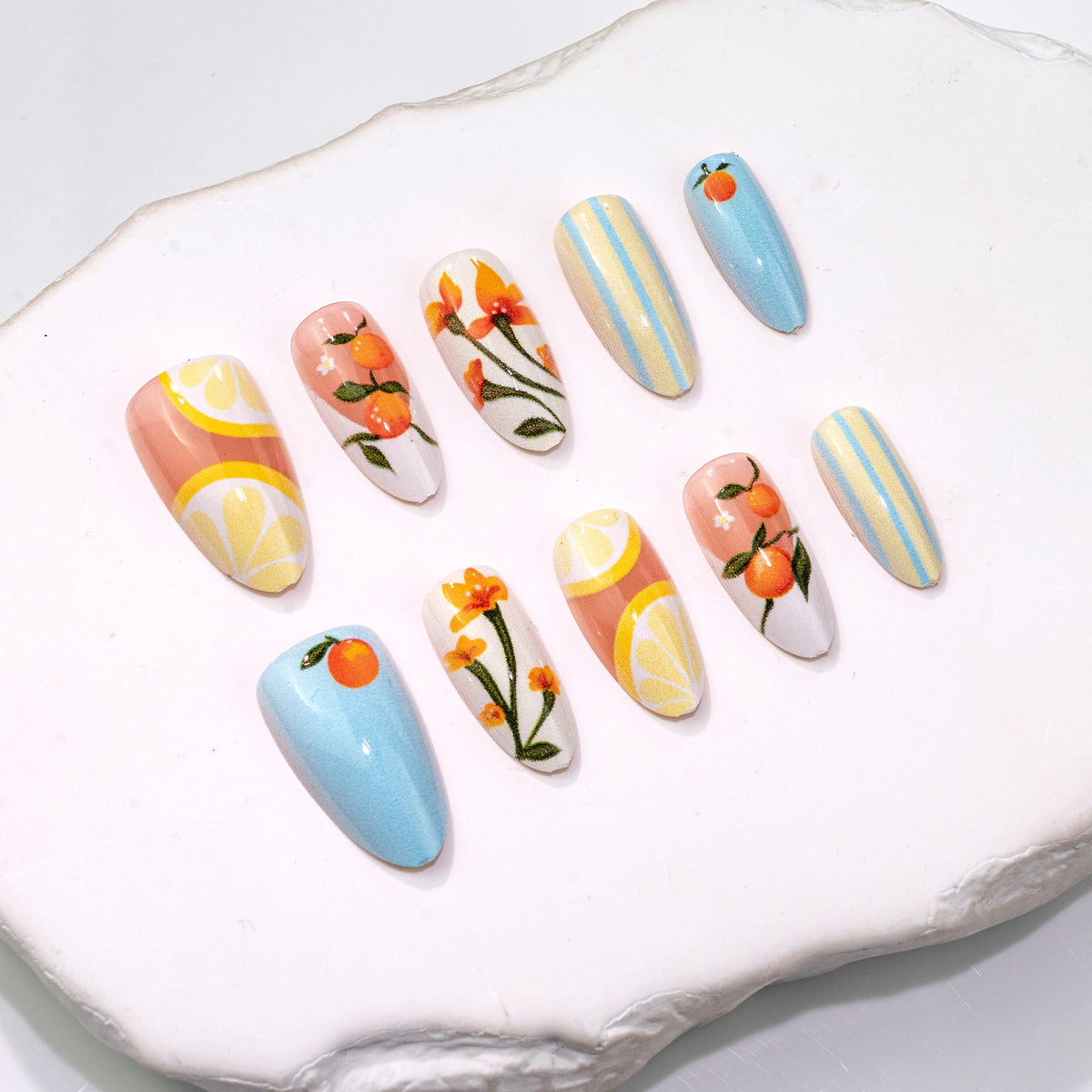 Artistic Summer Fruit-Themed Press-On Nails — product view 2