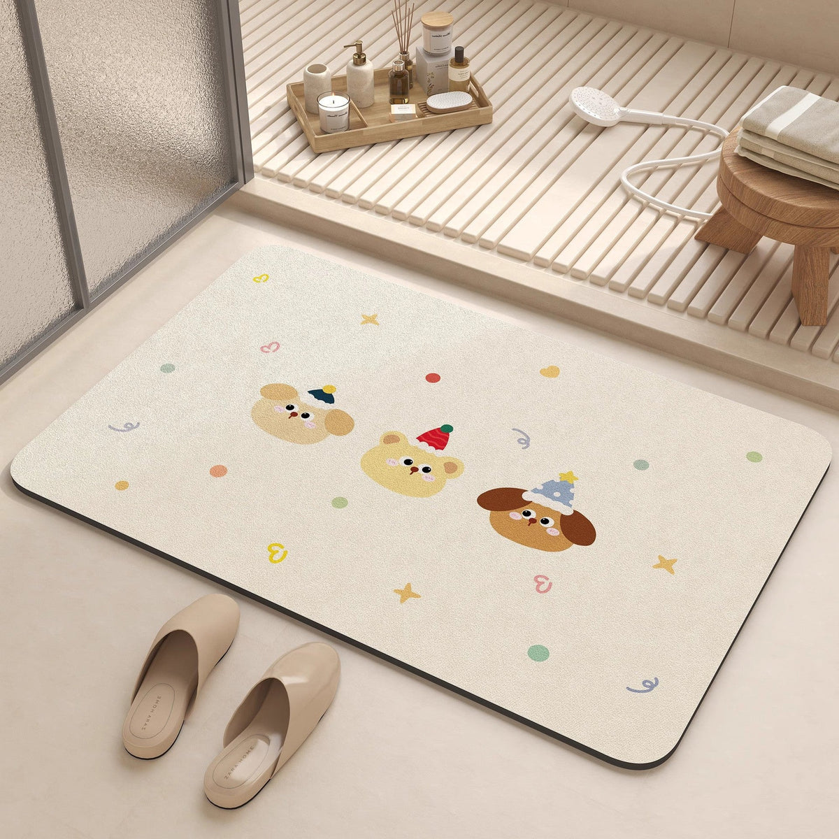 Cute Animal-Themed Bathroom Mat Bowlift — product view 1