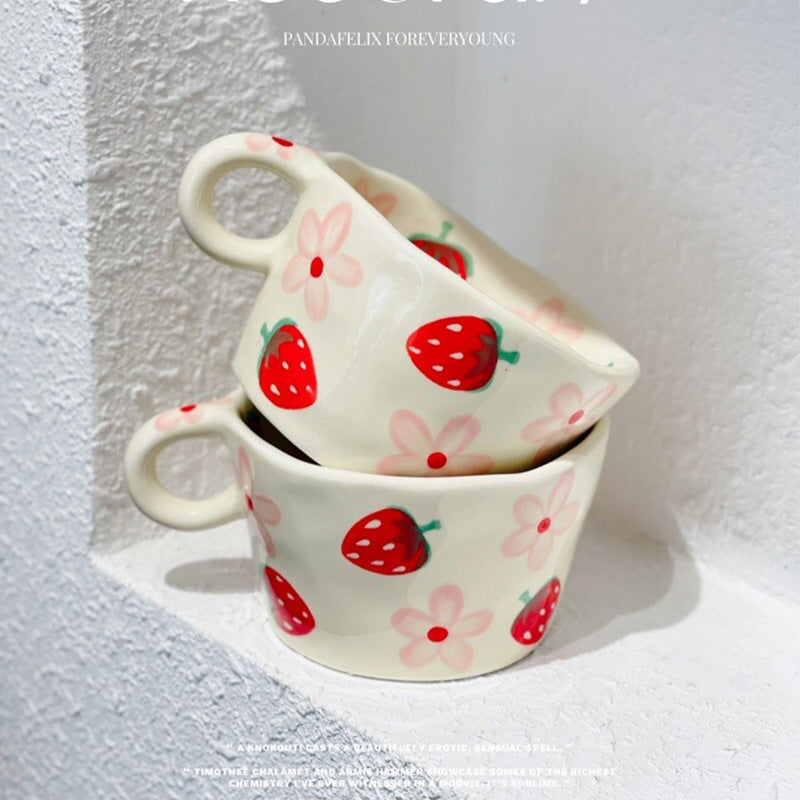 Ceramic mug with hand-painted penguin pattern — product view 3