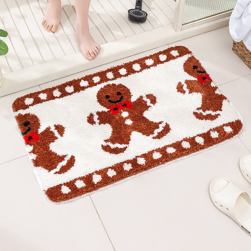 Festive Gingerbread House-Themed Bowlift Bath Mat — product view 6