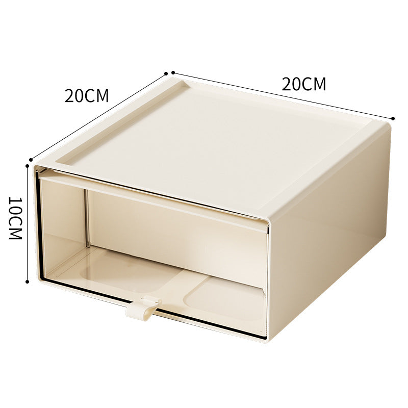 Compact stackable drawer storage box with transparent window — product view 6