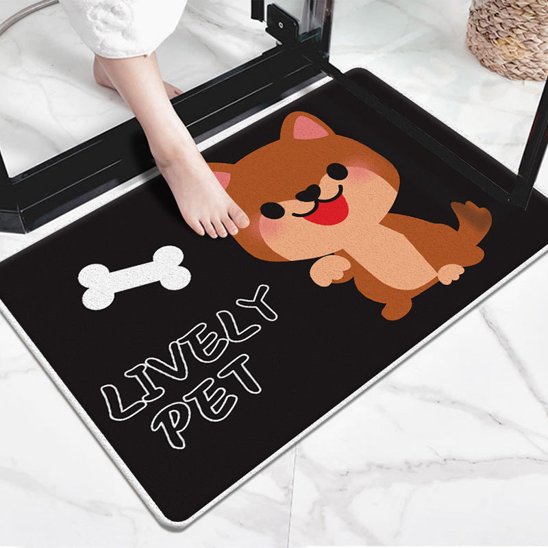 Cute Cartoon Dog-Themed Doormat Bowlift — product view 6