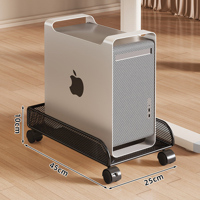 Desktop CPU Tower Rolling Stand with Mesh Side Guards and Locking Casters — product view 1