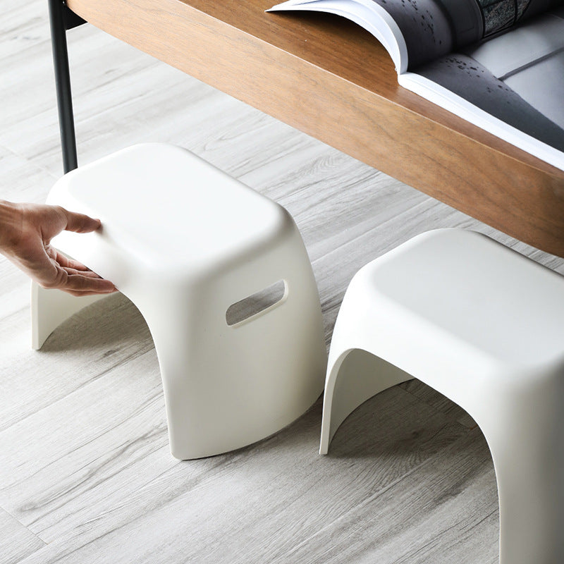 Compact plastic bath and multifunction stool with carrying handles — product view 2
